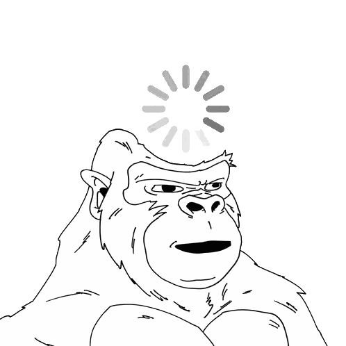 Black and White Gorilla Loading Circle