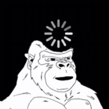 Black And White Gorilla With Loading Bar On Head GIF