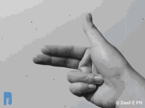 Black And White Hand With Deaf-E Ph Logo GIF