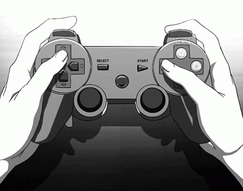 Black and White Hands Holding Video Game Controller Select Start