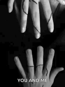 Black And White Hands Holding With String GIF