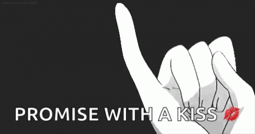Black and White Hands Making Promise with Kiss