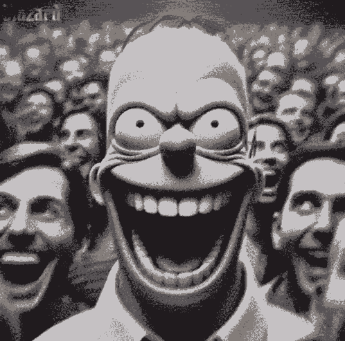 Black and White Homer Simpson Mouth Open