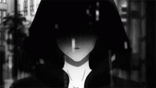 Black And White Hooded Person GIF