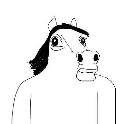Black and White Horse Eating Carrot