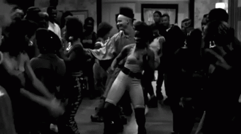 Black And White House Party Dancing GIF