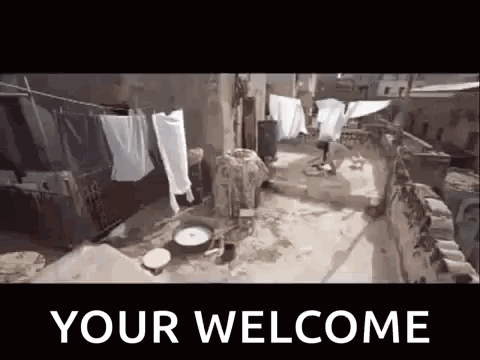 Black and White House Saying Your Welcome