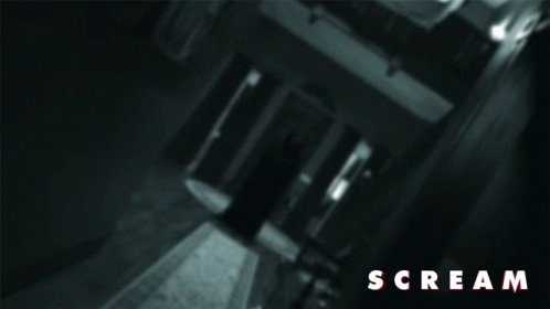 Black And White House With Word Scream GIF
