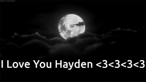 Black And White I Love You Hayden GIF
