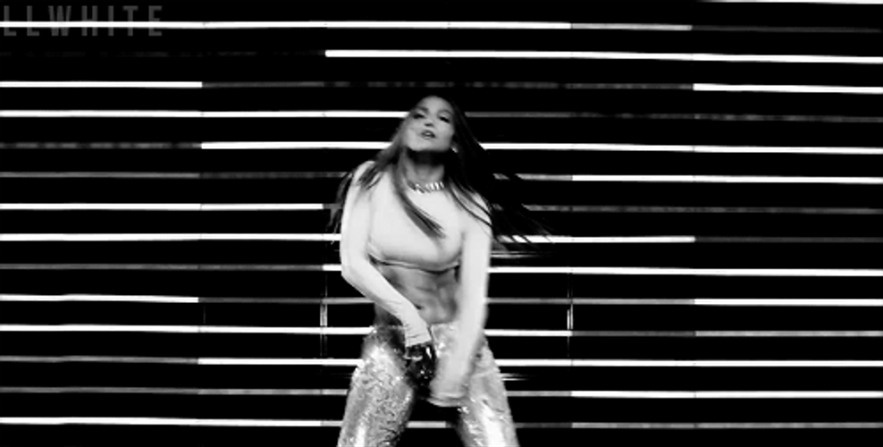 Black And White Jlo Twisting Body GIF