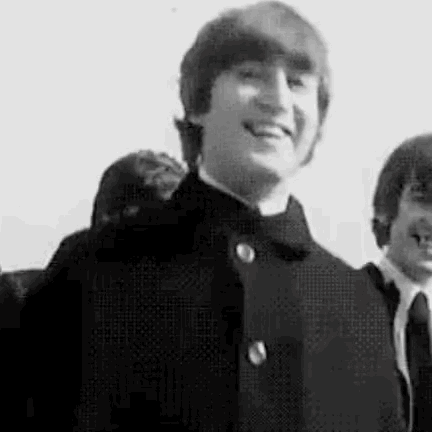 Black And White John Lennon And Ringo Starr GIF
