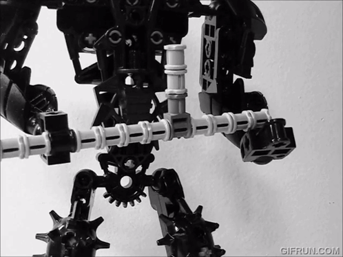 Black and White Lego Robot with gifrun.com