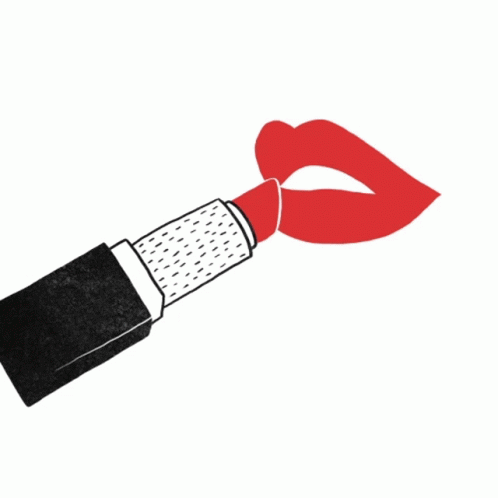 Black and White Lipstick With Red Lip Coming Out