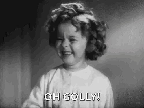 Black and White Little Girl Funny Face Oh Golly