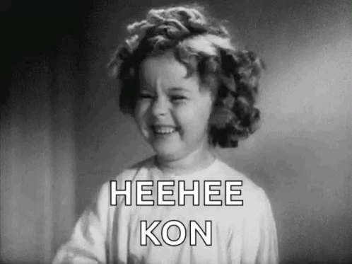 Black and White Little Girl Laughing Heehee Kon