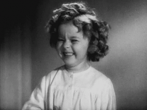 Black And White Little Girl Laughing GIF