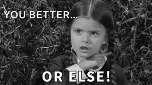Black And White Little Girl Pointing You Better Or Else GIF