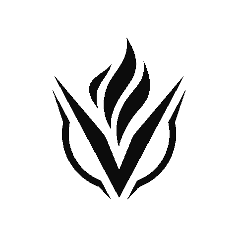 Black and White Logo With Flame