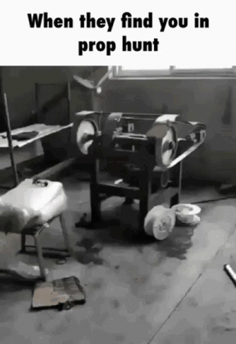 Black And White Machine With When They Find You In Prop Hunt GIF