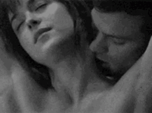 Black And White Man And Woman Kissing GIF