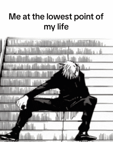 Black And White Man At Lowest Point Of Life GIF