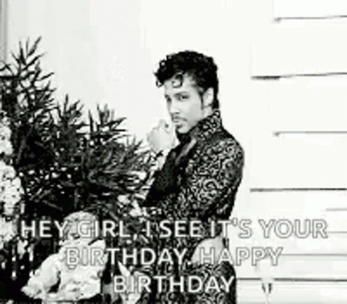 Black and White Man Birthday Message Christmas Tree