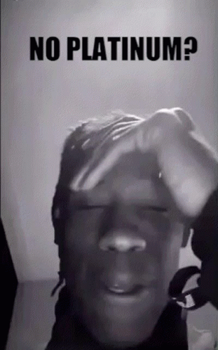 Black and White Man Covering Face No Platinum?