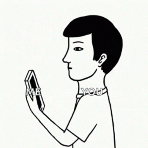 Black and White Man Covering Mouth Looking at Cell Phone
