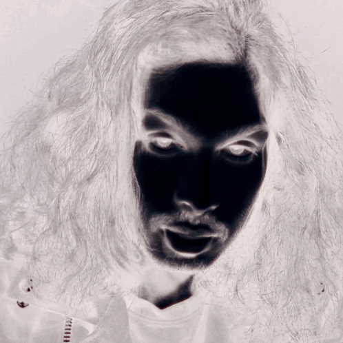 Black and White Man Face With Cross