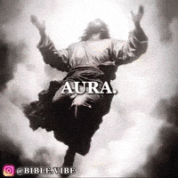 Black And White Man Flying Through Air Saying Aura GIF