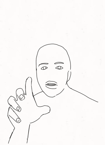 Black and White Man Giving Peace Sign