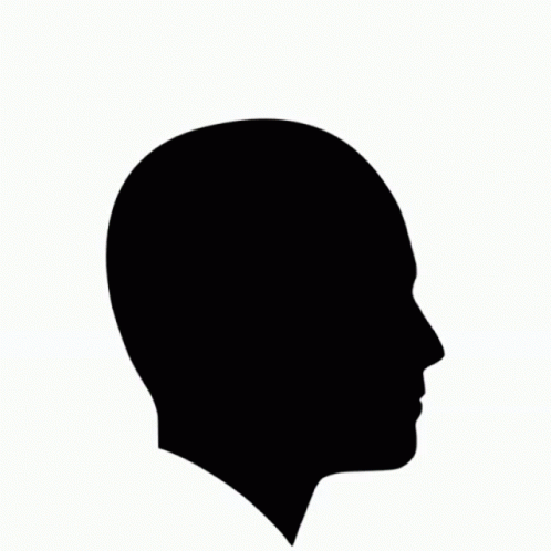 Black And White Man Head With Brain GIF