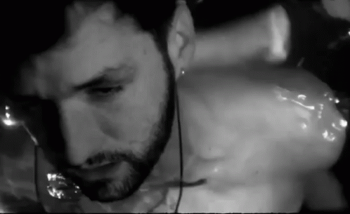 Black And White Man Holding Breath GIF