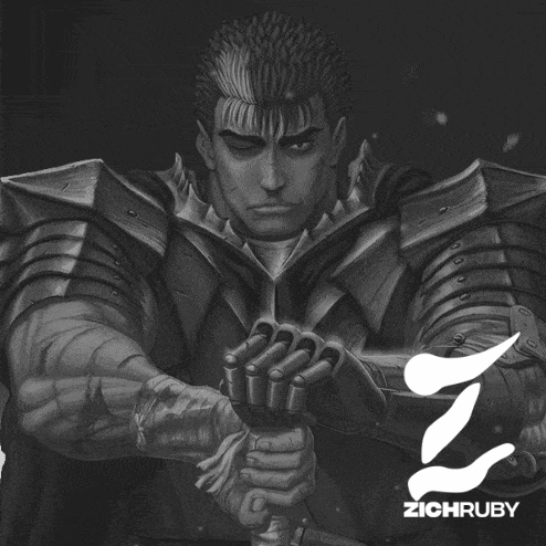 Black and White Man Holding Sword in Front of Black Hole