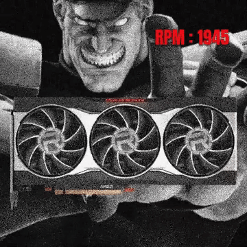 Black and White Man Holding Three-Fan Graphics Card