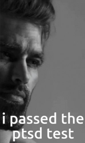Black and White Man I Passed the PTSD Test