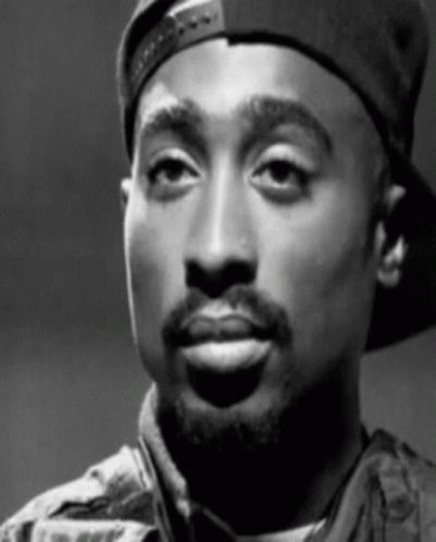 Black And White Man In Baseball Cap With Beard GIF