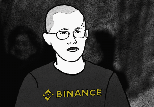 Black And White Man In Binance T-Shirt GIF