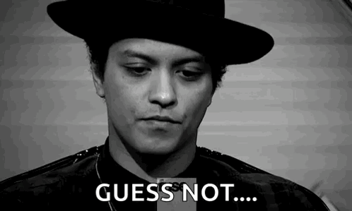 Black and White Man in Hat Saying Guess Not