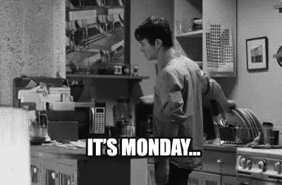 Black and White Man in Kitchen Saying It's Monday
