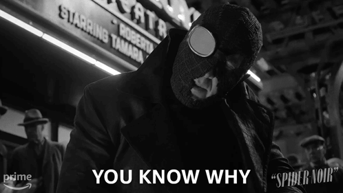 Black and White Man in Mask Saying You Know Why