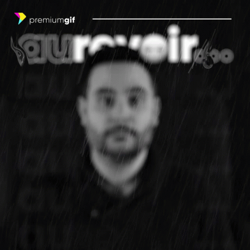 Black and White Man in Rain Auravoir