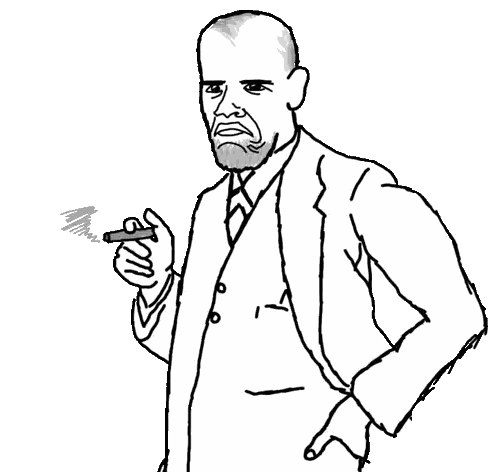 Black and White Man in Suit Holding Cigar