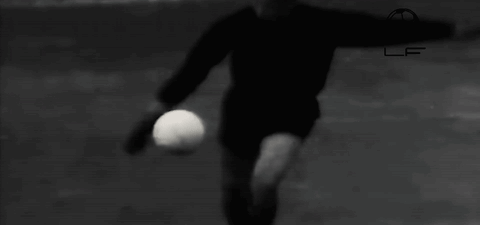 Black And White Man Kicking Soccer Ball GIF