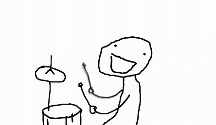 Black And White Man Playing Drums Ba Dum Tsss GIF