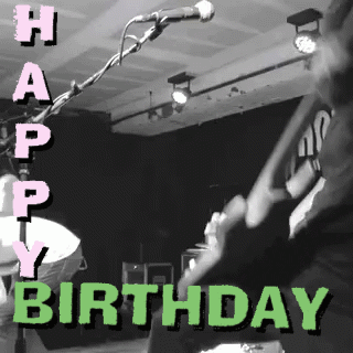 Black and White Man Playing Guitar Happy Birthday