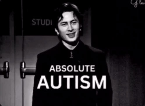Black and White Man Saying Absolute Autism