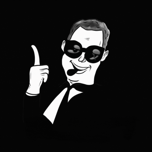Black-and-White Man Thumbs Up Saying Ok Buddy