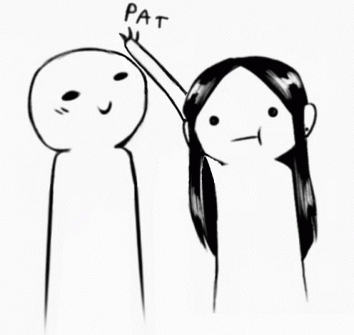 Black And White Man Touching Woman's Forehead Pat GIF