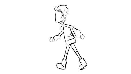 Black and White Man Walking